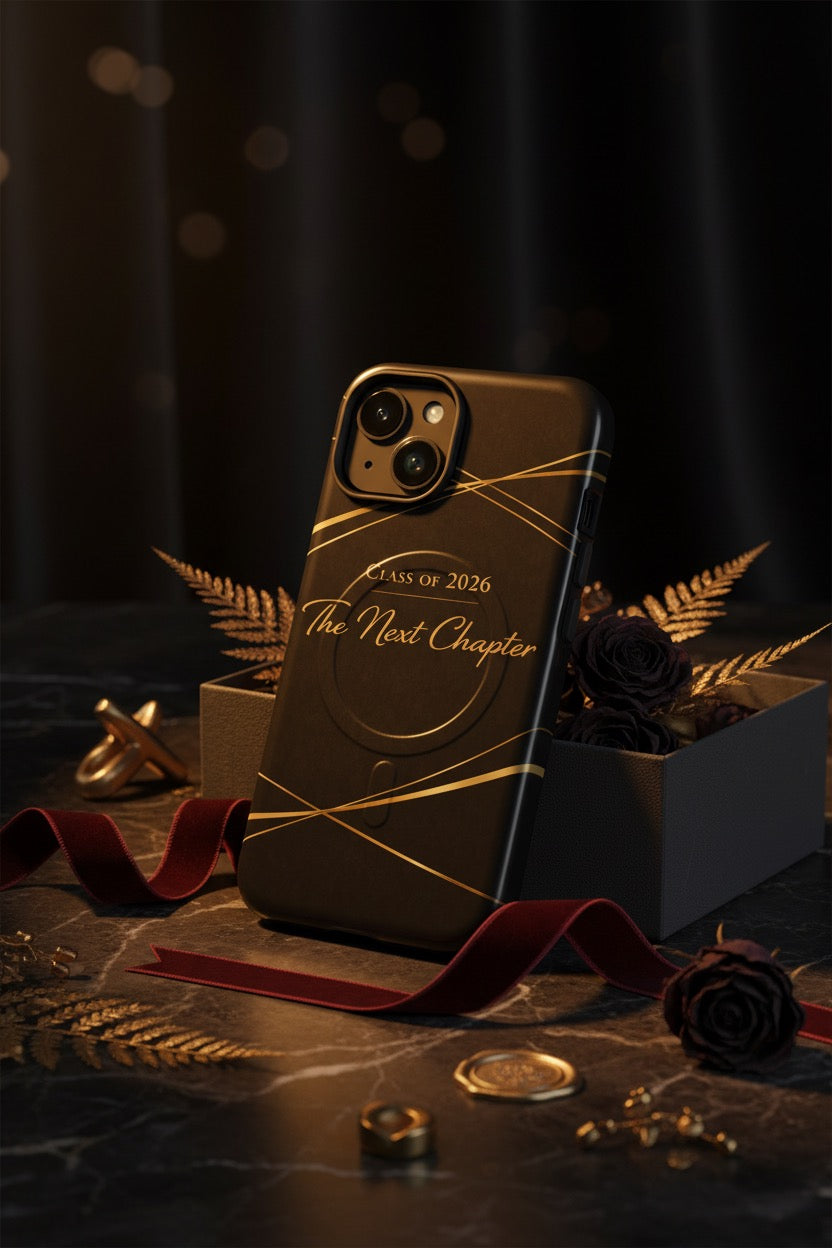 Class of 2026 Phone Case | Luxury Black & Gold Graduation Case | Minimalist Tough iPhone Case