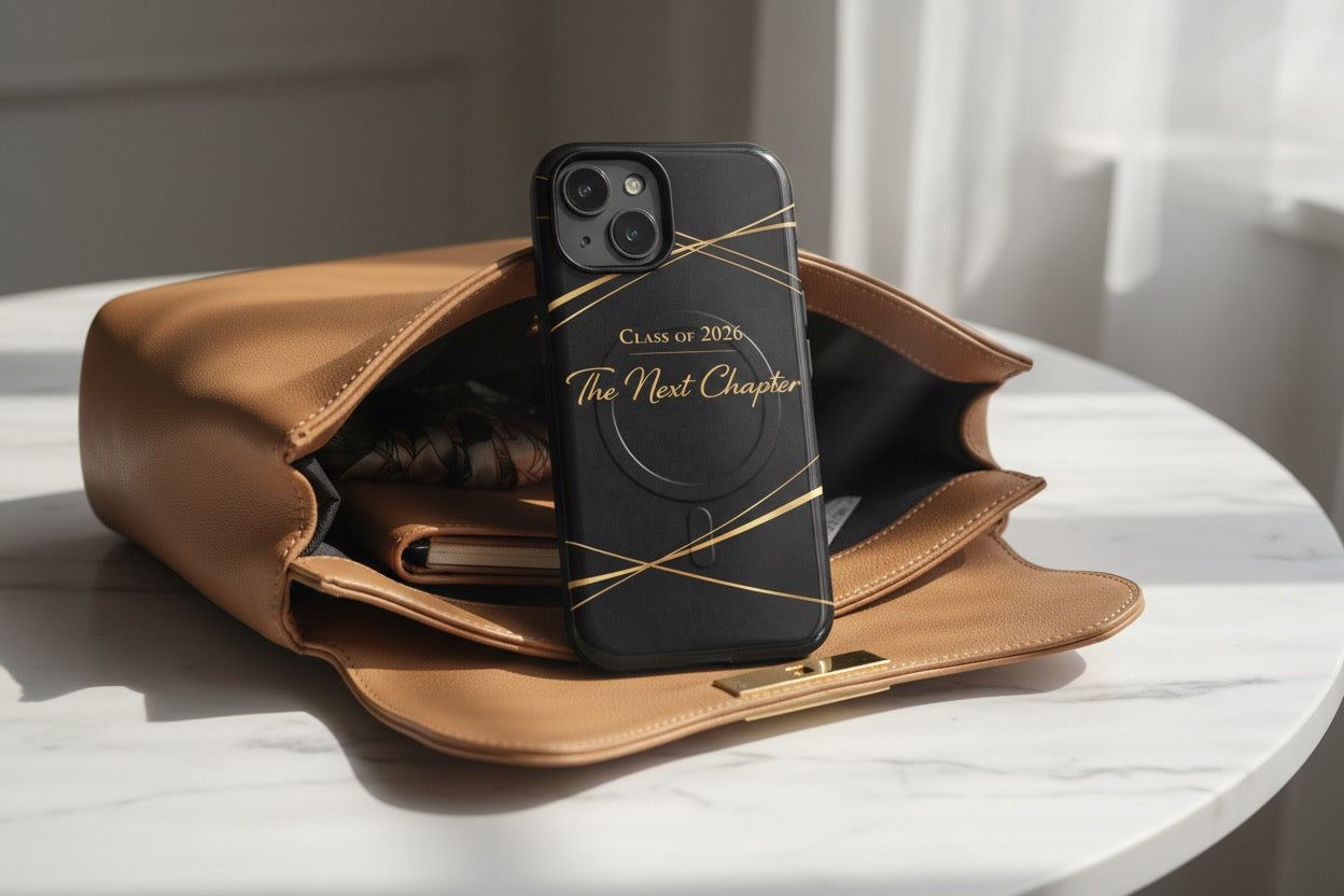 Class of 2026 Phone Case | Luxury Black & Gold Graduation Case | Minimalist Tough iPhone Case