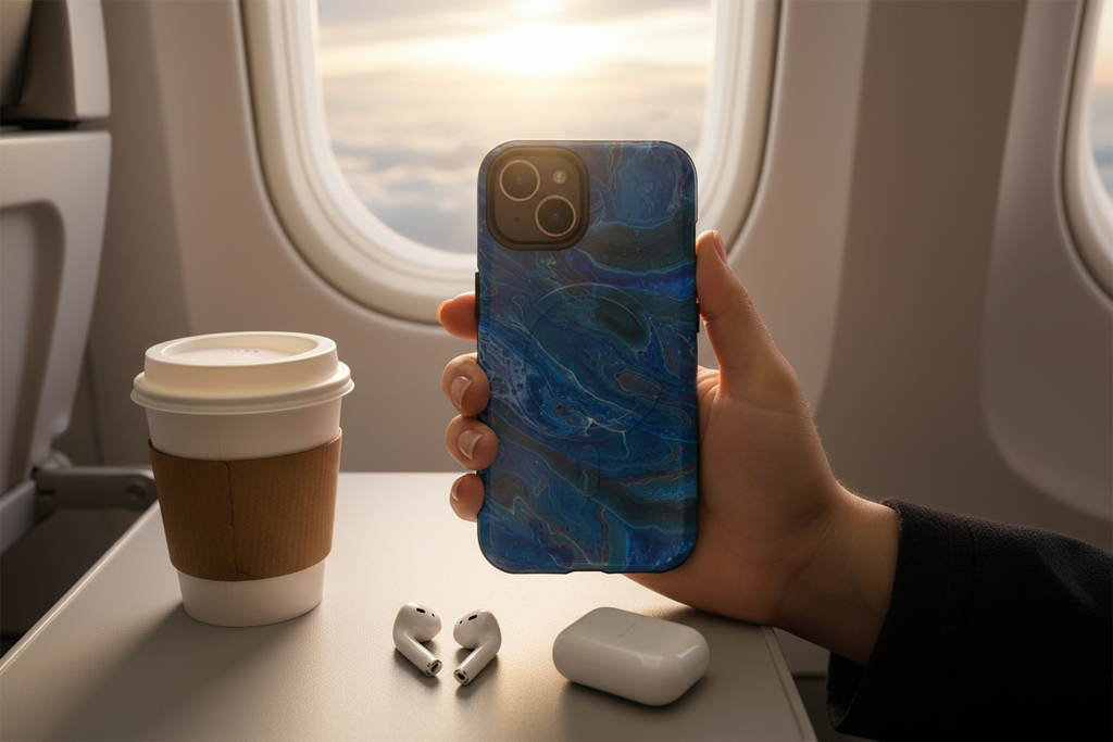 Blue Current Abstract Ocean-Inspired MagSafe® tough case for iPhone®