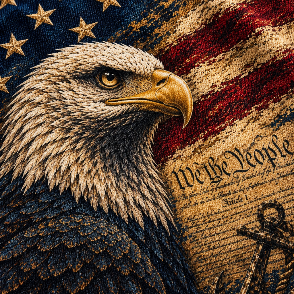 America 250 Patriotic Eagle Flag | 1776-2026 Americana Banner | APDM Designs