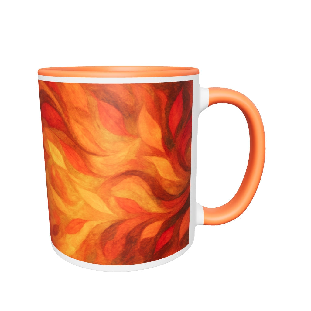 "Hello Fall"  Mug with Orange Color Inside